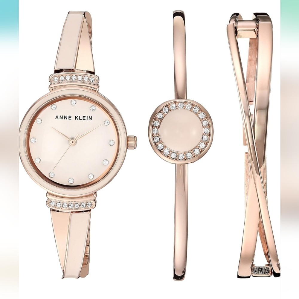 3 Pc ANNE KLEIN Rose Gold Bracelet Set.